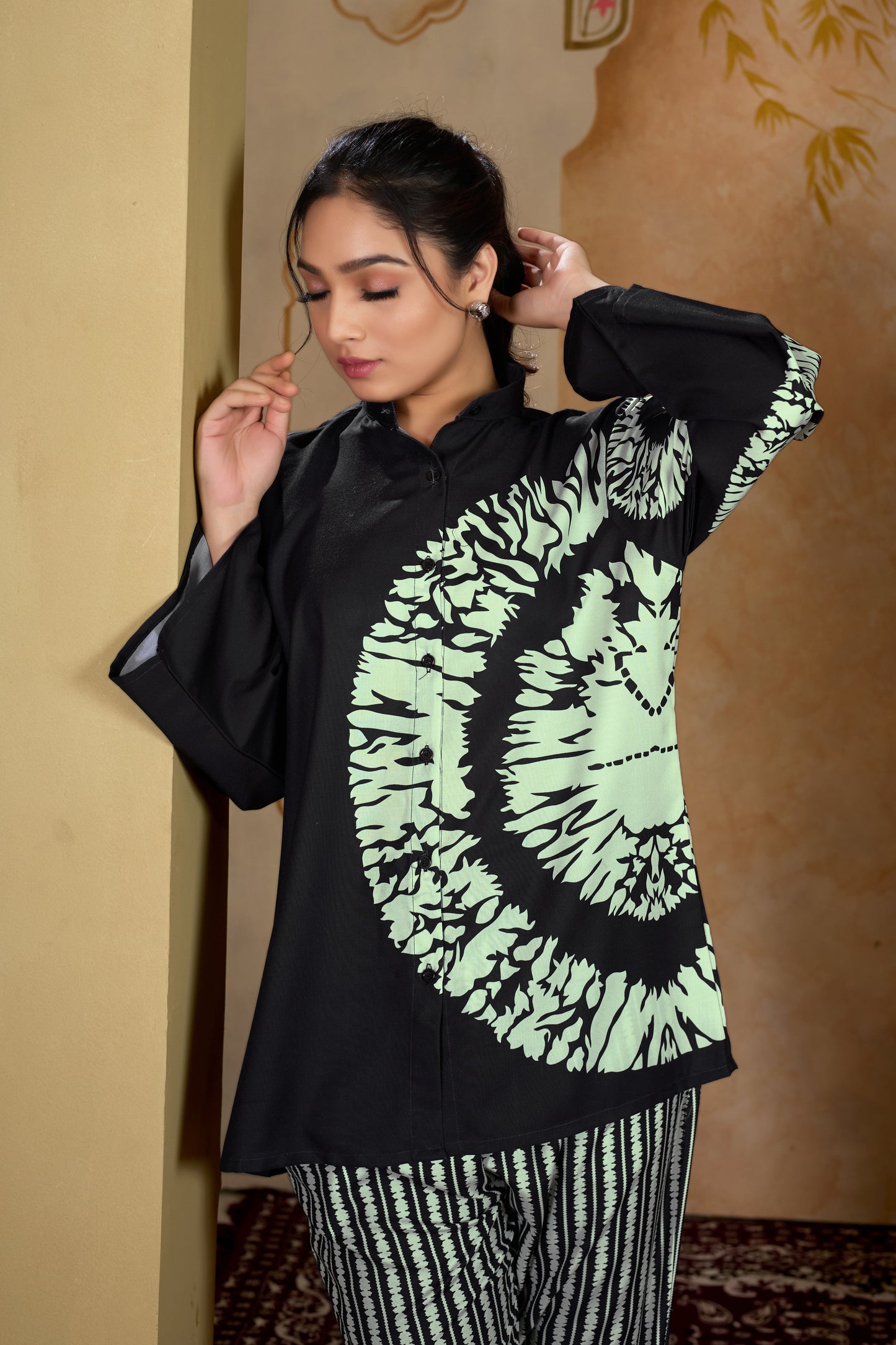 Designer Printed Reyon Cord Set